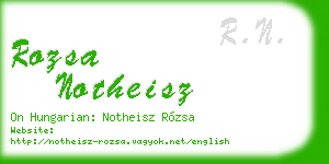 rozsa notheisz business card